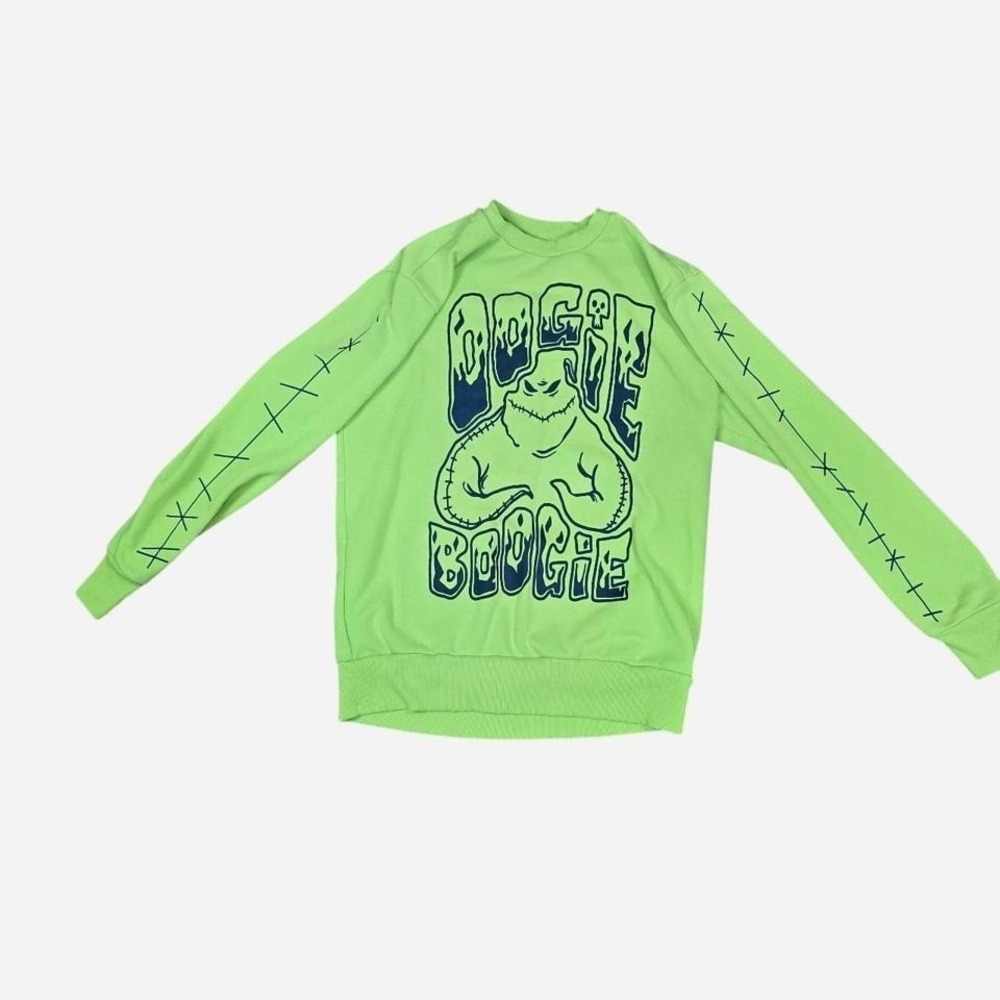 Disney Oogie Boogie Sweatshirt Unisex Small Green Nightmare Before Xmas